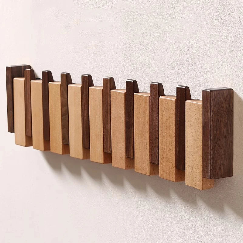 Percha de Madera con Ganchos Plegables, Diseño Inspirado en Piano – Elegante y Funcional para Ahorrar Espacio 7
