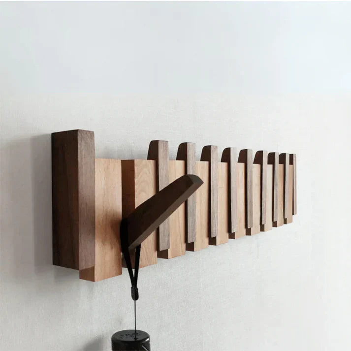 Perchero Pared Decorativo de Madera con Diseño de Teclas de Piano – Opciones de 4, 6 y 8 Ganchos 3