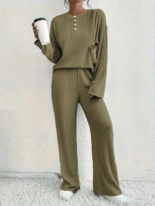 Pijama Mujer Invierno de Canalé – Conjunto 2 Piezas Cómodas y Elegantes en Verde y Lila, Suave y Transpirable 0