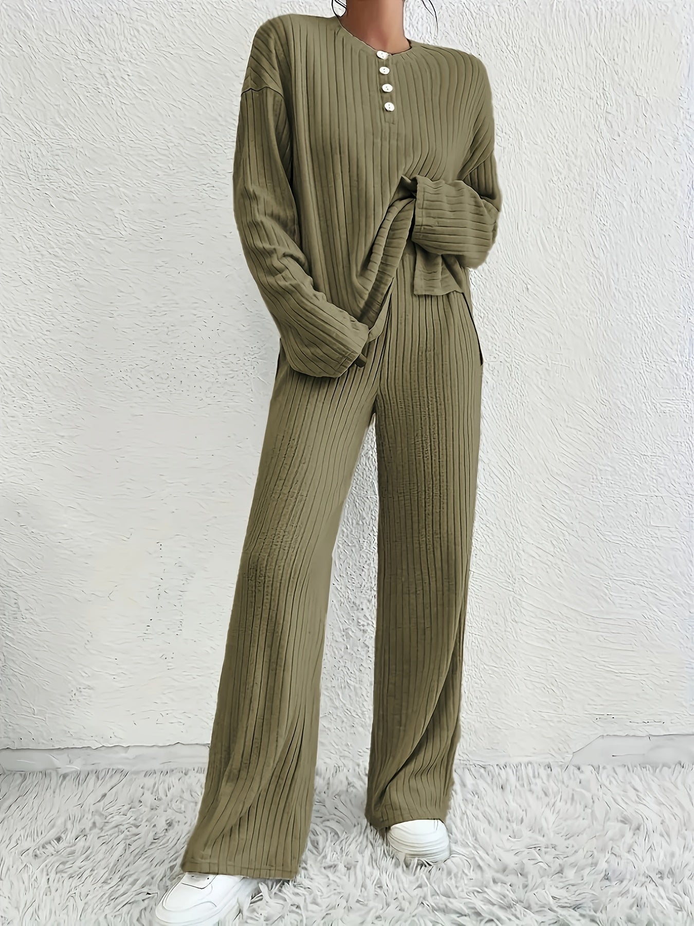 Pijama Mujer Invierno de Canalé – Conjunto 2 Piezas Cómodas y Elegantes en Verde y Lila, Suave y Transpirable 1