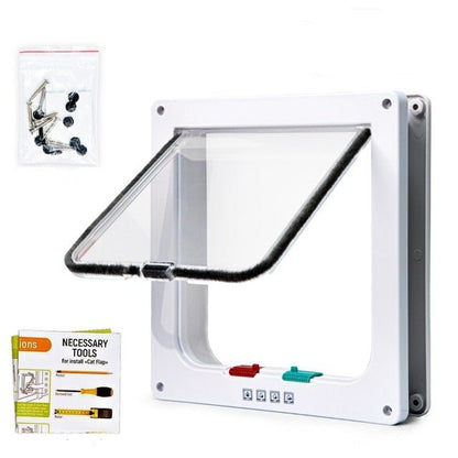 Puerta Plegable con Gatera para Gatos y Cerradura de Seguridad – Ideal para Interiores y Exteriores, PVC 35x35 cm 0