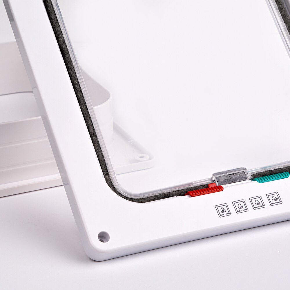 Puerta Plegable con Gatera para Gatos y Cerradura de Seguridad – Ideal para Interiores y Exteriores, PVC 35x35 cm 6