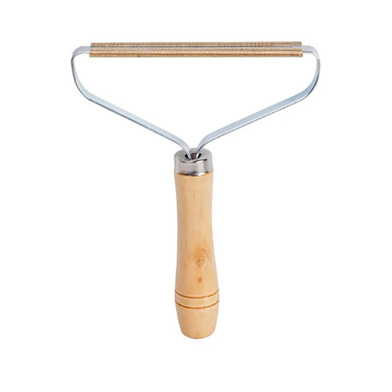 Raspador de Alfombras Sin Pelusas Compacto – Herramienta Eficiente para Eliminar Pelos de Mascotas y Gránulos, Acero Inoxidable y Madera 3