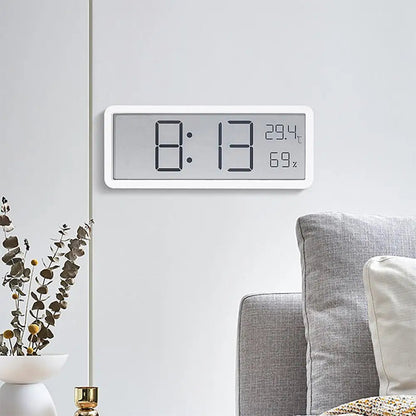 Reloj Digital de Pared con Termómetro e Higrómetro, Pantalla LED Clara y Diseño Moderno para Hogar y Oficina 3