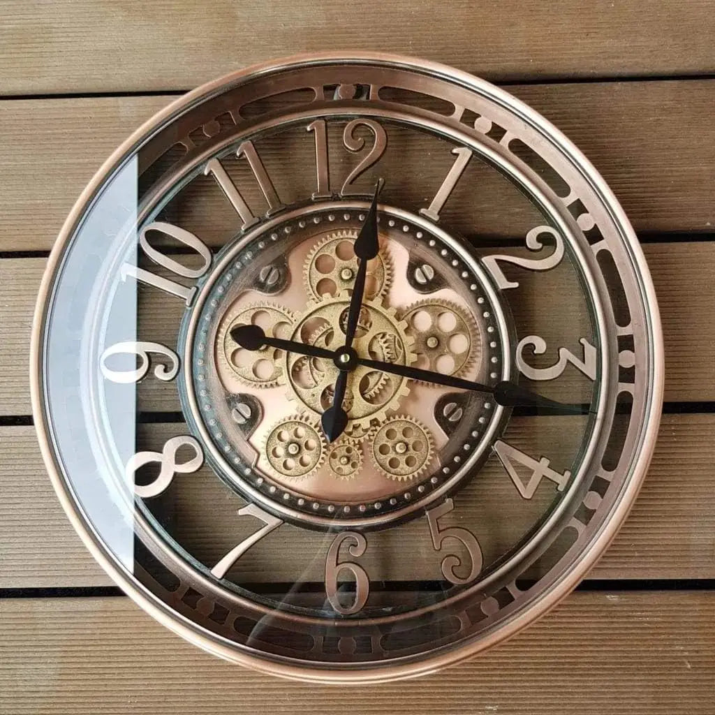 Reloj de Pared Antiguo en Oro y Cobre – Diseño Clásico para Decoración Elegante de Interiores, 53 cm 0