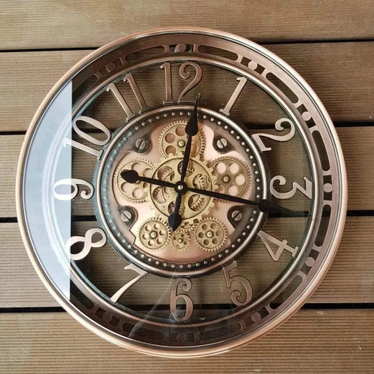 Reloj de Pared Antiguo en Oro y Cobre – Diseño Clásico para Decoración Elegante de Interiores, 53 cm 0