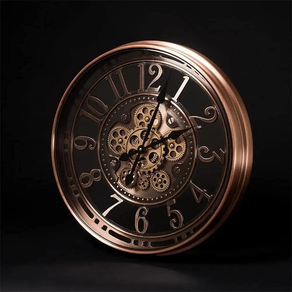 Reloj de Pared Antiguo en Oro y Cobre – Diseño Clásico para Decoración Elegante de Interiores, 53 cm 3