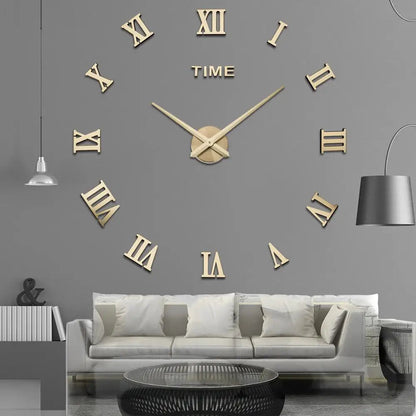 Reloj de Pared Grande Acrílico Moderno con Diseño 3D y Acabado Espejo para Decoración Interior 1