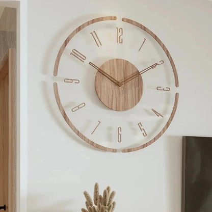 Reloj de Pared Moderno Yara en Madera Natural con Diseño Escandinavo y Esfera Transparente - Ideal para Salón y Oficina 12