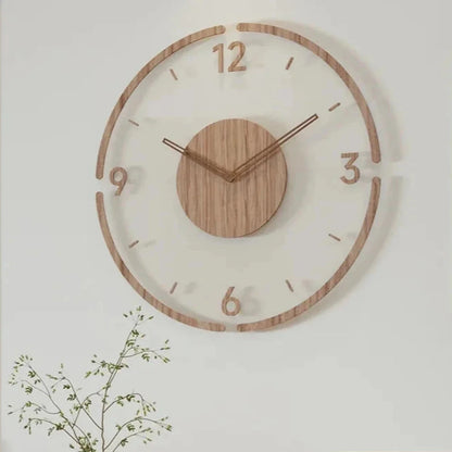 Reloj de Pared Moderno Yara en Madera Natural con Diseño Escandinavo y Esfera Transparente - Ideal para Salón y Oficina 6