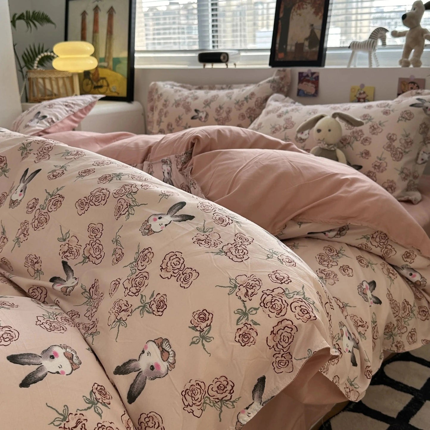 Ropa de Cama Floral Rosa con Funda Nórdica para Cama 150 y Fundas de Almohada – Varios Tamaños Disponibles 3