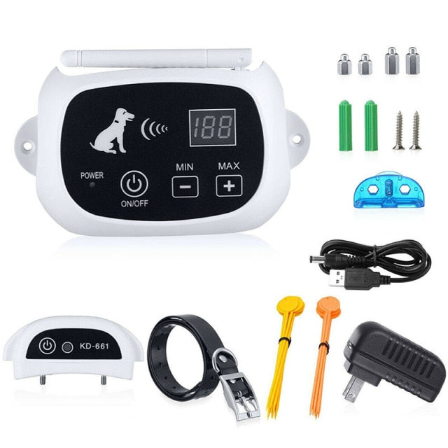 Sistema Inalámbrico de Gestión de Mascotas con Rango Ajustable para Control Seguro de Perros – Diseño Compacto y Fácil Instalación 1