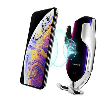 Soporte Móvil Coche Automático con Cargador Inalámbrico y Rotación 360° - Detección Infrarroja, Compatible con Qi 0