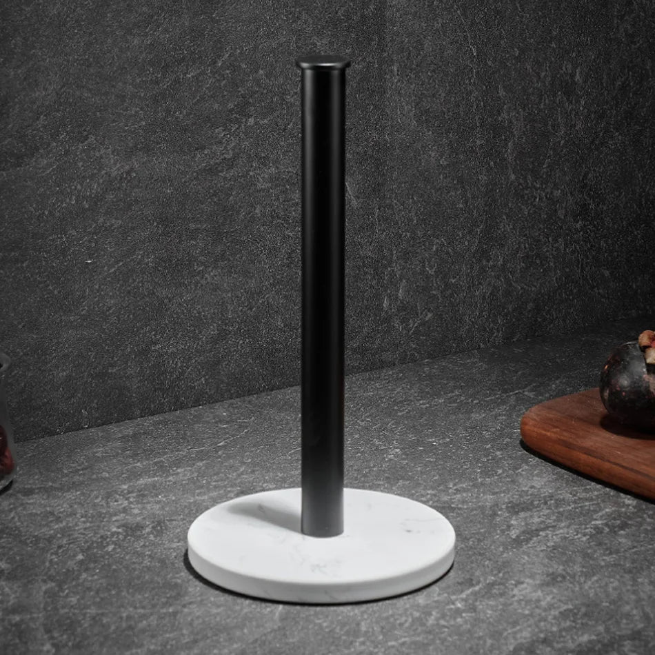 Soporte de Rollo de Cocina de Mármol y Oro – Diseño Elegante para Rollos Jumbo y Estándar, Base Antideslizante y Compacta 3