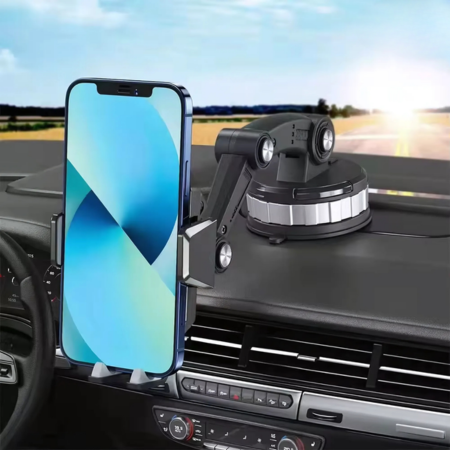 Soporte para Móvil Coche con Ventosa Fuerte y Rotación 360° – Uso a Una Mano, Compatible con Smartphones de 5 a 9 cm 2